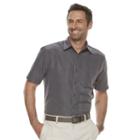 Men's Croft & Barrow&reg; Classic-fit Microfiber Easy-care Button-down Shirt, Size: Xxl, Grey (charcoal)
