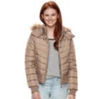 Juniors' J-2 Hooded Puffer Bomber Jacket, Teens, Size: Xl, Med Beige
