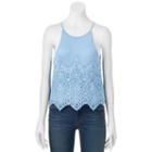Juniors' About A Girl Crochet Halter Top, Size: Xs, Med Blue