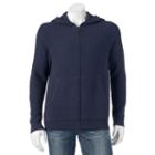 Men's Apt. 9&reg; Modern-fit Textured Full-zip Hoodie, Size: Medium, Blue (navy)