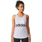 Women's Adidas Essential Linear Logo Tank, Size: Xs, White