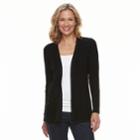 Women's Croft & Barrow&reg; Cable-knit Cardigan, Size: Medium, Black