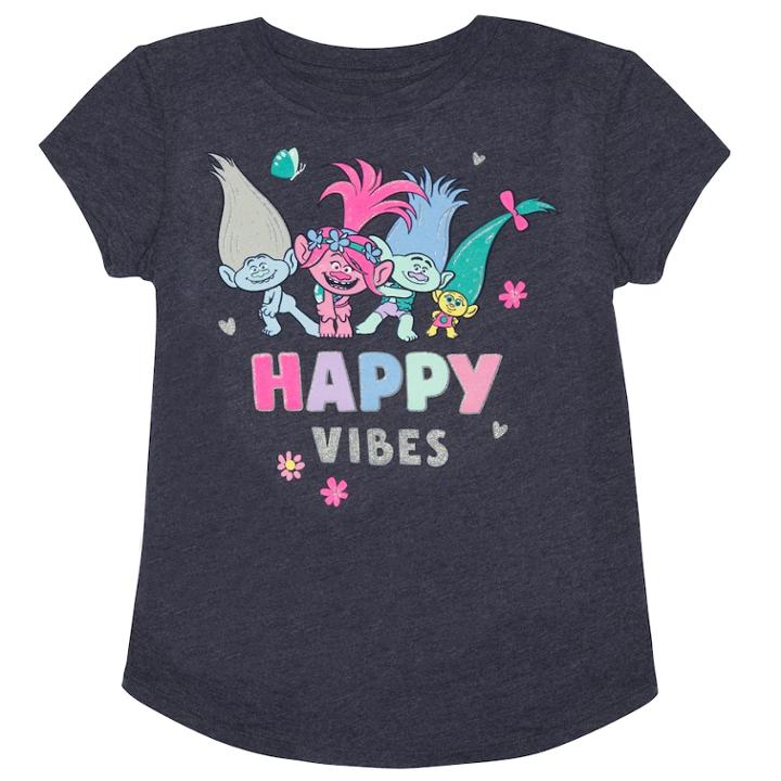 Girls 4-10 Jumping Beans&reg; Dreamworks Trolls Happy Vibes Poppy, Branch & Creek Tee, Size: 6x, Med Blue