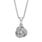 Sophie Miller Cubic Zirconia Sterling Silver Love Knot Pendant Necklace, Women's, Size: 18, White