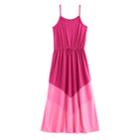 Girls 7-16 So&reg; Colorblock Chevron Maxi Dress, Size: Xl/14, Med Pink
