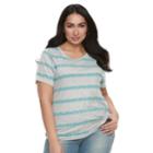 Plus Size Sonoma Goods For Life&trade; Essential Crewneck Tee, Women's, Size: 1xl, Turquoise/blue (turq/aqua)