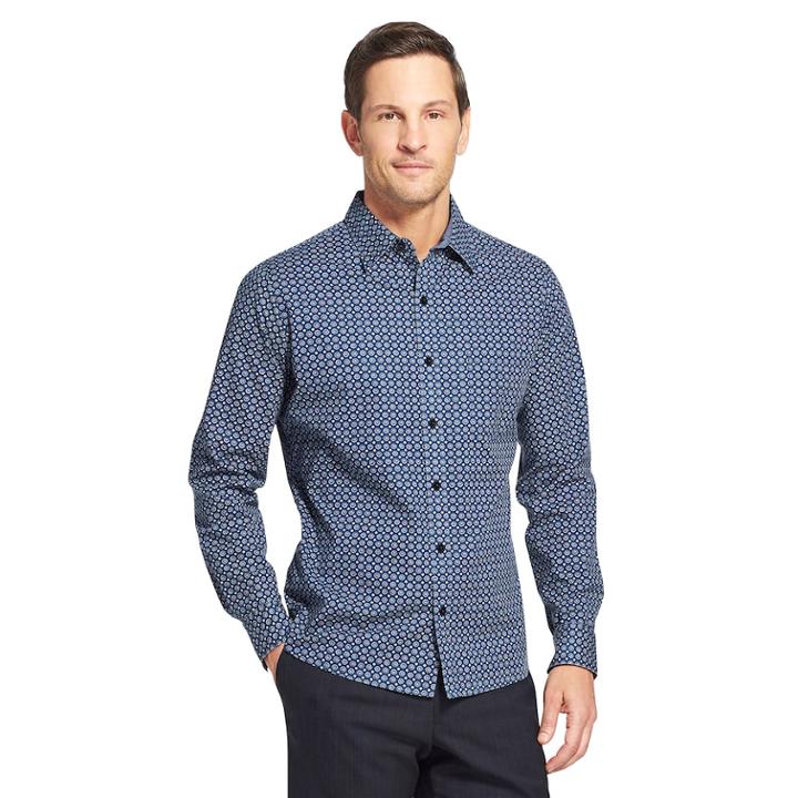 Men's Van Heusen Never Tuck Slim-fit Button-down Shirt, Size: Xxl, Blue