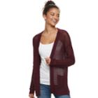 Juniors' Mudd&reg; Open-work Cardigan, Teens, Size: Medium, Dark Pink