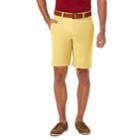 Men's Haggar&reg; Cool 18&reg; Pro Straight-fit Solid Flat-front Shorts, Size: 44, Lt Yellow