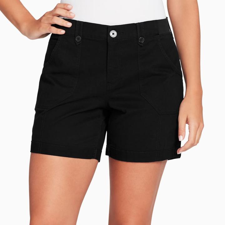 Women's Gloria Vanderbilt Cathy Comfort Waist Cargo Shorts, Size: 10, Black