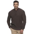 Big & Tall Croft & Barrow&reg; Classic-fit Waffle-weave Cardigan, Men's, Size: Xl Tall, Dark Brown