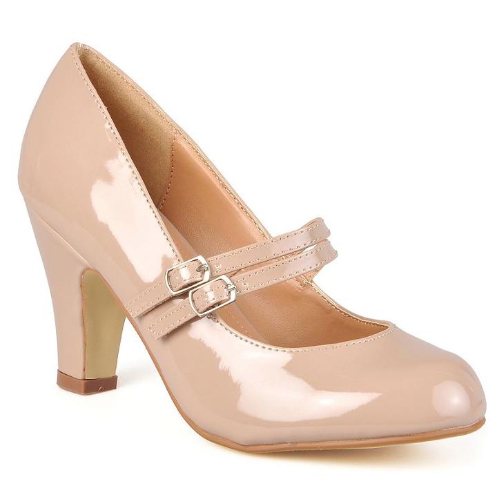 Journee Collection Wendy Mary Janes, Girl's, Size: Medium (7.5), Beig/green (beig/khaki)