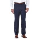 Men's Haggar Cool 18 Stretch Flat-front Pants, Size: 36x34, Blue (navy)