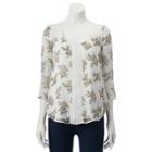 Women's Lc Lauren Conrad Swiss Dot Pintuck Top, Size: Medium, White