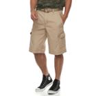 Men's Wear First Belted Cargo Shorts, Size: 36, Med Beige