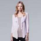 Women's Simply Vera Vera Wang Pointelle Cardigan, Size: S-m, Silver