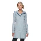 Women's Towne By London Fog Hooded Walker Jacket, Size: Small, Light Blue
