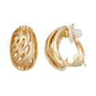 Dana Buchman Openwork Oval Nickel Free Clip On Earrings, Women's, Gold