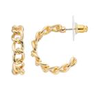 Napier Curb Chain Nickel Free Hoop Earrings, Women's, Gold