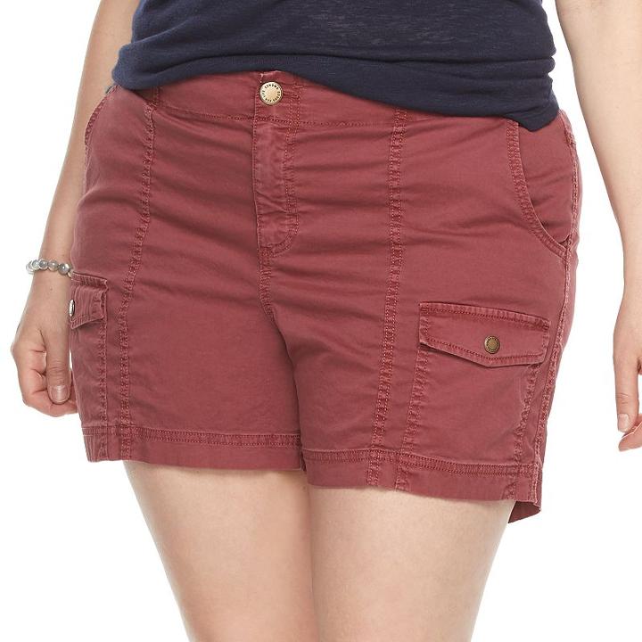 Plus Size Sonoma Goods For Life&trade; Comfort Waist Cargo Shorts, Women's, Size: 16 W, Dark Red