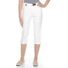 Women's Croft & Barrow&reg; Belted Capris, Size: 18, White
