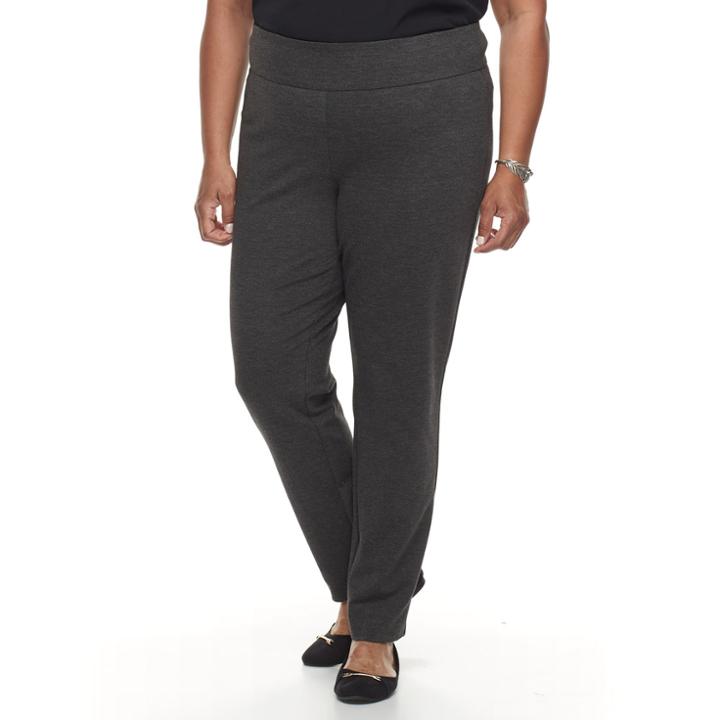 Plus Size Napa Valley Ponte Pull-on Pants, Women's, Size: 16 W, Dark Grey