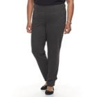 Plus Size Napa Valley Ponte Pull-on Pants, Women's, Size: 16 W, Dark Grey