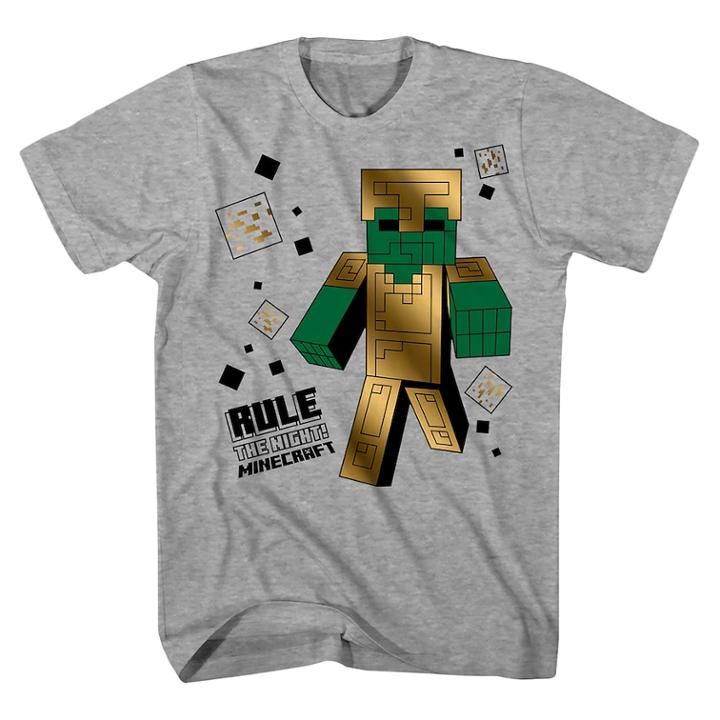 Boys 8-20 Minecraft Zombie Tee, Size: Medium, Light Grey