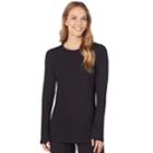 Women's Cuddl Duds Smooth Layer Crewneck Top, Size: Xl, Black