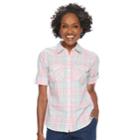 Petite Croft & Barrow&reg; 2-pocket Button Down Shirt, Women's, Size: S Petite, Light Pink