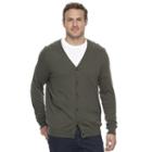 Big & Tall Croft & Barrow&reg; True Comfort Classic-fit Easy-care Cardigan Sweater, Men's, Size: L Tall, Dark Green