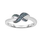 Sterling Silver 1/10-ct. T.w. Diamond Infinity Ring, Women's, Size: 7, Blue