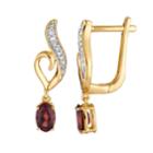 10k Gold Garnet & Diamond Accent Heart Latch Back Earrings, Women's, Red