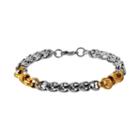 Stainless Steel And Yellow Immersion-plated Stainless Steel Bracelet - Men, Size: 9, Grey