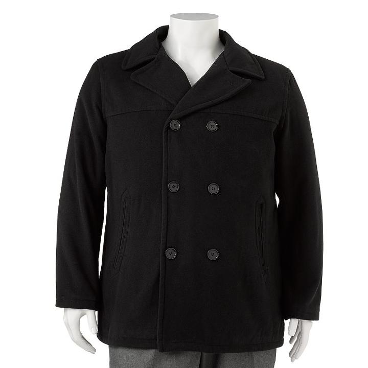 Big & Tall Excelled Double-breasted Jacket, Men's, Size: Xxl Tall, Black