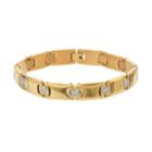 Men's Gold Tone Stainless Steel 1/4 Carat T.w. Diamond Bracelet, White