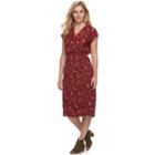 Women's Sonoma Goods For Life&trade; Faux-wrap Midi Dress, Size: Medium, Dark Red