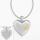 Sterling Silver Memorial Reversible Heart Pendant, Women's, Size: 20, Grey