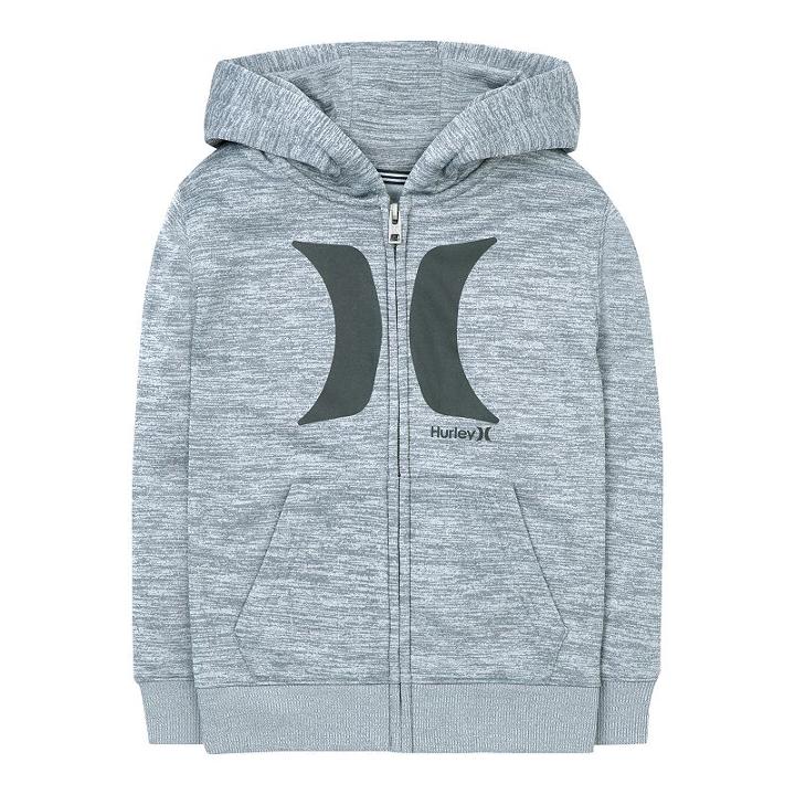 Boys 4-7 Hurley Marled Therma-fit Zip Hoodie, Size: 6, Grey Other