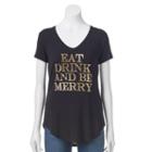 Women's Apt. 9&reg; V-neck Graphic Tee, Size: Xxl, Black