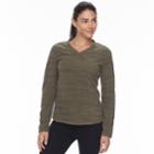 Women's Tek Gear&reg; Microfleece V-neck Tee, Size: Small, Dark Green