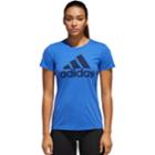 Women's Adidas Classic Logo Tee, Size: Xs, Med Blue