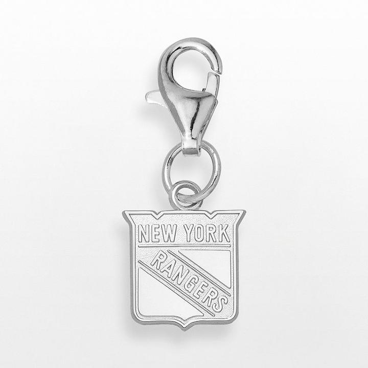 Logoart New York Rangers Sterling Silver Logo Charm, Women's, Grey