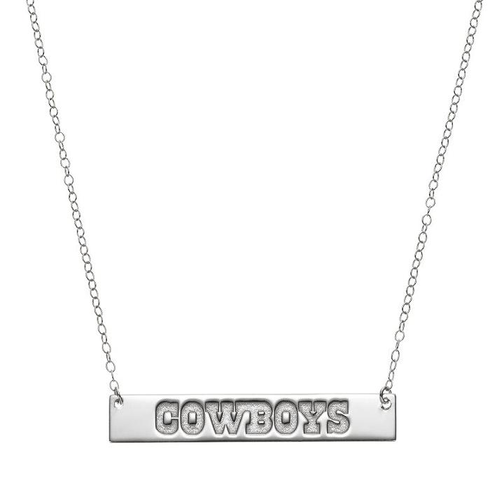 Dallas Cowboys Sterling Silver Bar Link Necklace, Women's, Size: 18, Grey