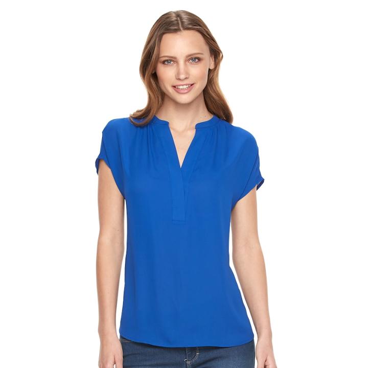 Women's Apt. 9&reg; Dolman Crepe Blouse, Size: Xs, Blue