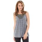 Women's Apt. 9&reg; Embellished Tank, Size: Regular, Silver