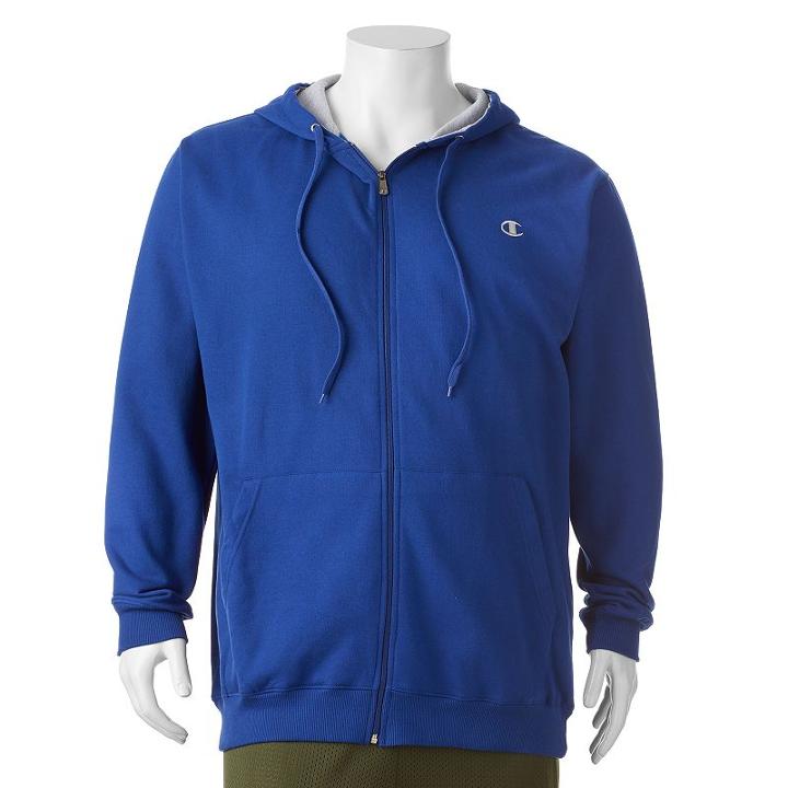 Big & Tall Champion Full-zip Fleece Hoodie, Men's, Size: 2xb, Dark Blue