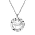 Cubic Zirconia Stainless Steel Zodiac Sign Locket Necklace, Women's, Size: 18, Grey