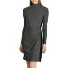 Women's Chaps Mockneck Jersey Sheath Dress, Size: 4, Grey