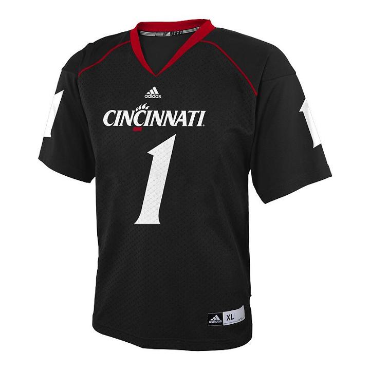 Boys 8-20 Adidas Cincinnati Bearcats Replica Ncaa Football Jersey, Boy's, Size: Xl(18/20), Black